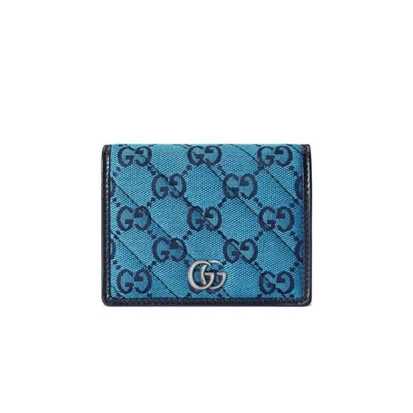 Gucci - Blue Gg Marmont Multicolor Wallet